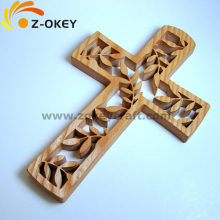 Popular Wood Christmas cross keychain cutomized design