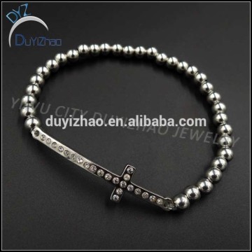 fashion silver plated bracelet/stainless steel beaded bracelet