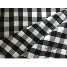 White And Black Check Plain Fabric