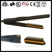 2015 PTC heater swivel ceramic flat iron Hair Straightener With Comb with US.BS.EU.AU.JAPAN plug