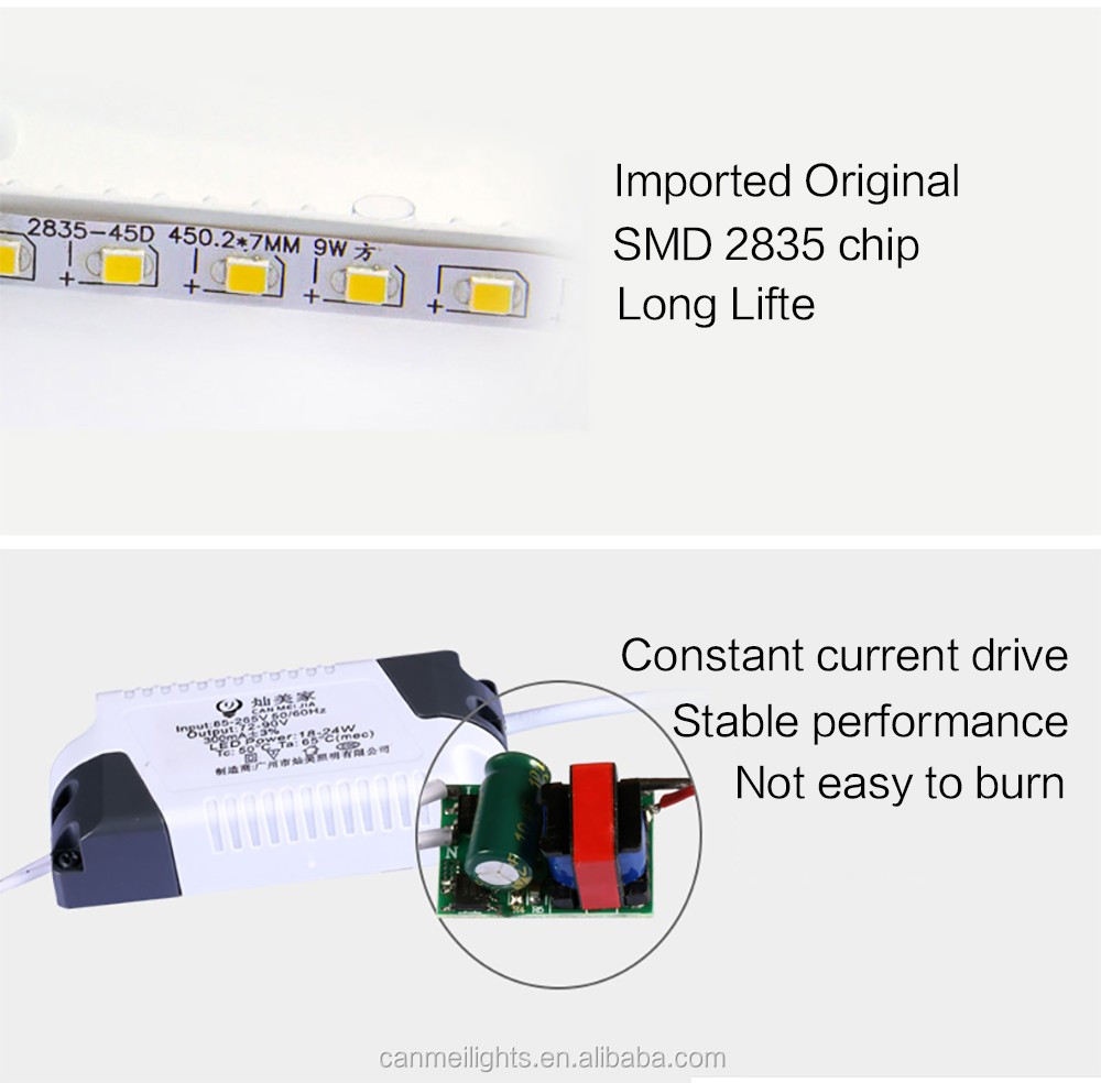 ultra slim round led panel light square 3w 4w 9w 12w 15w 18w 24w led ceiling downlight 85-265V