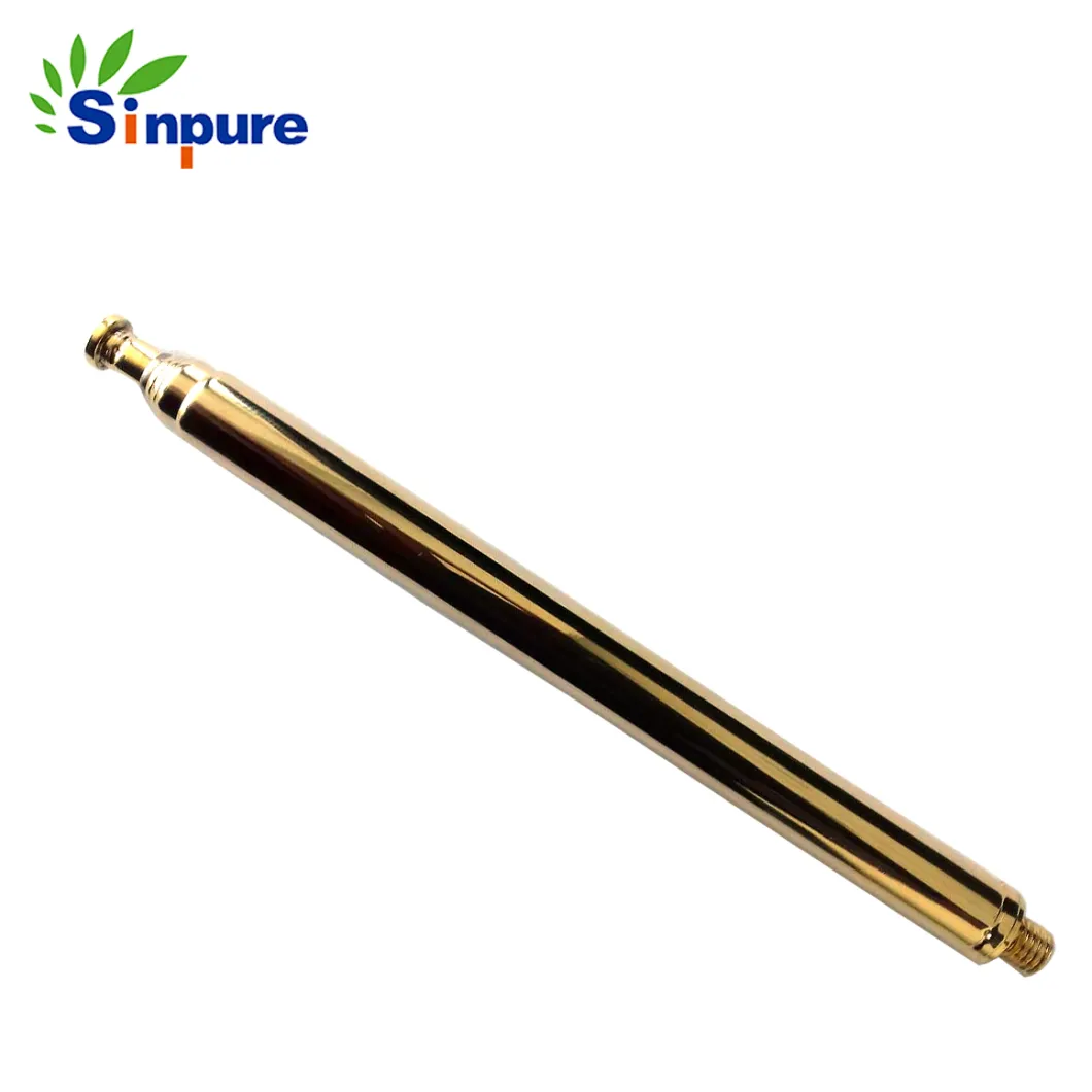 Factory Price Metal Gold Plated Telescopic Pole with Thread Part