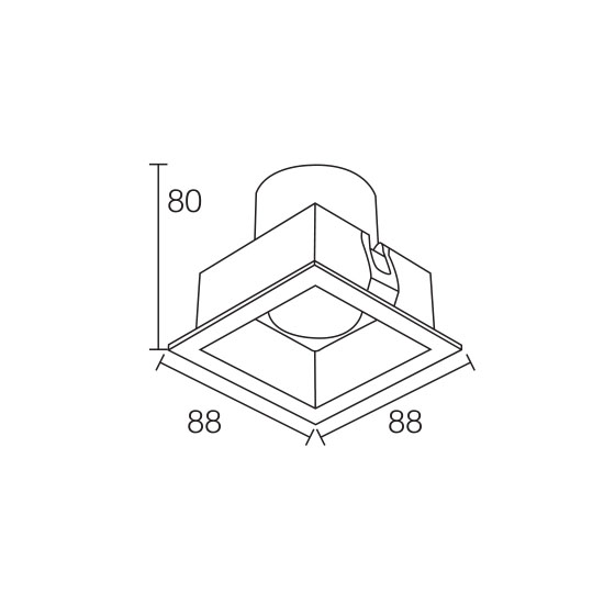 Warm White Square 12W LED DownlightofLED Downlight For Bathroom