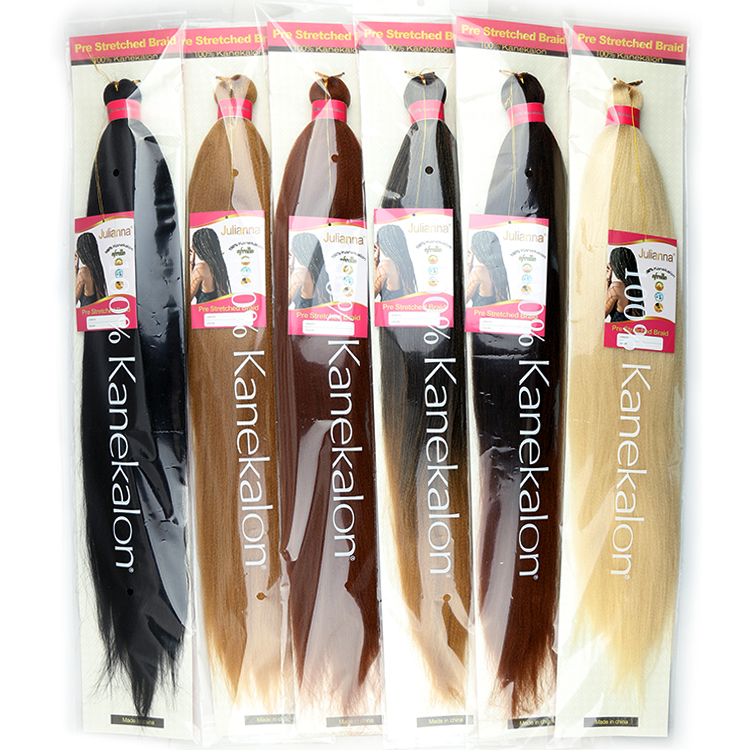 Julianna Attachments Synthetic Hair For Braids Braiding Ombre Pre Stretched Prestretched Braiding Hair Pre Stretch