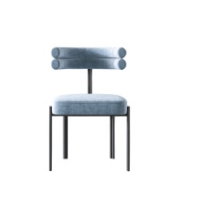 Fabric upholstery iron colorful mesh armless upholstered fabrics modern luxury dining chair