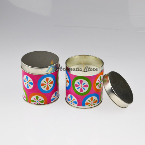 decorative scented tin candle with lids