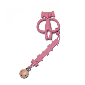 Elephant Teether Pacifier Clip Set Teething Solution