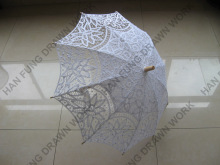 wedding decor embroider cotton lace parasol