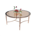 Table basse ronde en acier inoxydable marron