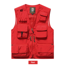 Custom Logo Utility Photography Work Vest - Multi-functional Tactical Reporter Media Cargo Vest