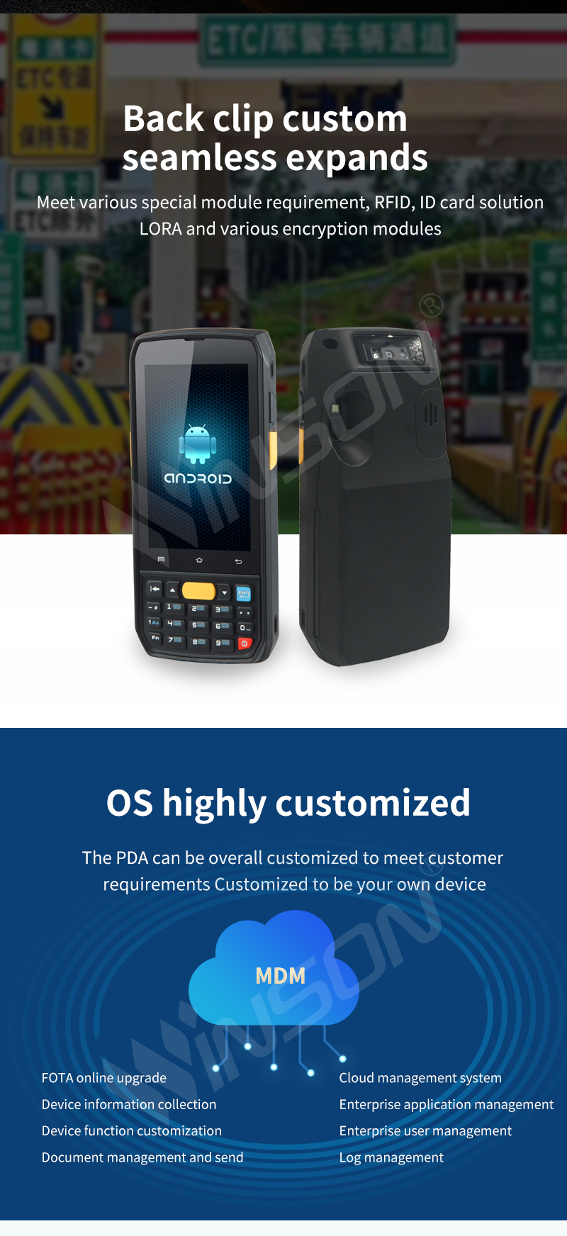 WINSON WPC-7000 High Quality Android System 4G PDA with Keyboard GIS Data Collector