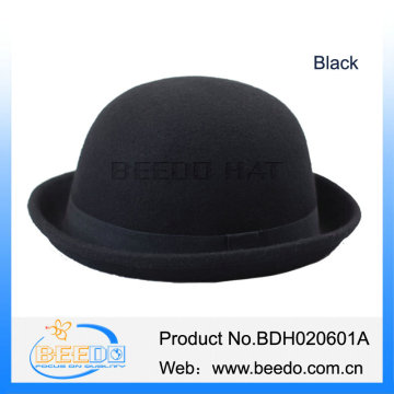 Wool felt mens bowler hat black