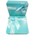 Blue Colour Biscuit Tin Box With Flower Decoration