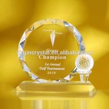 Round plaques awards with golf ball for golf souvenirs