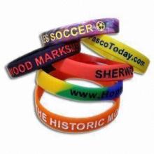 Promotional Color-filled Silicone Bracelets with Customized Designs, Suitable for Adults/Children