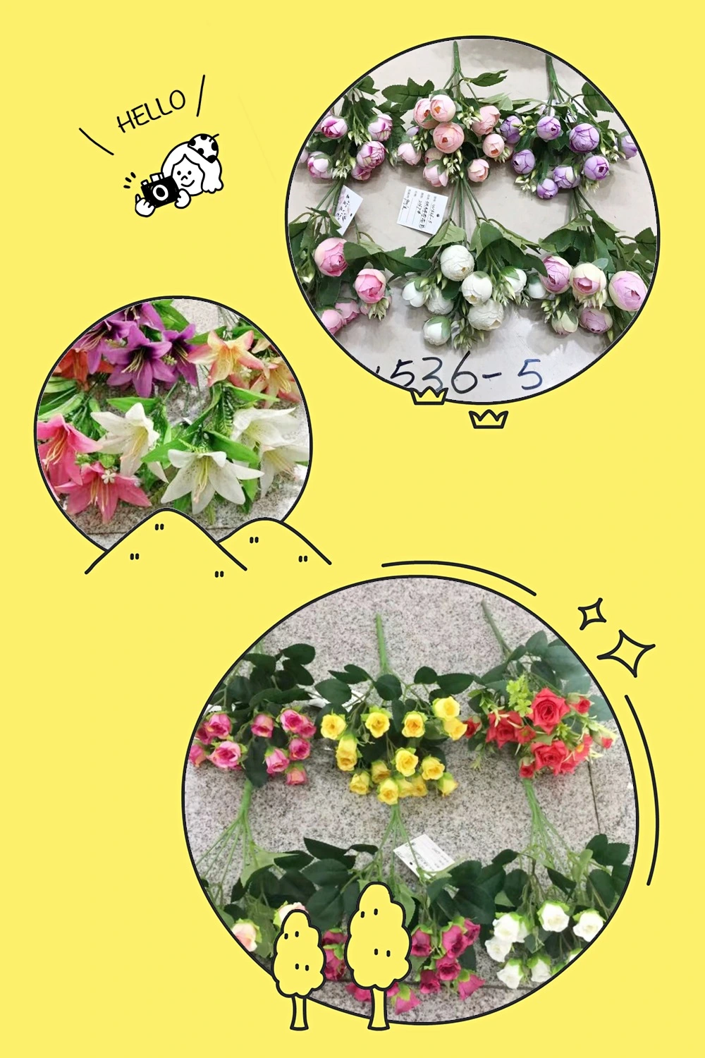 Colorful Artificial Flower Bouquet Simulation Bunch for Home Decoration