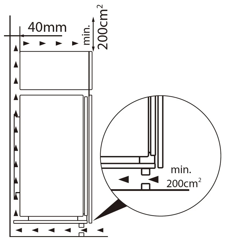 Smad High Quality No Frost Double Door Built in Refrigerator