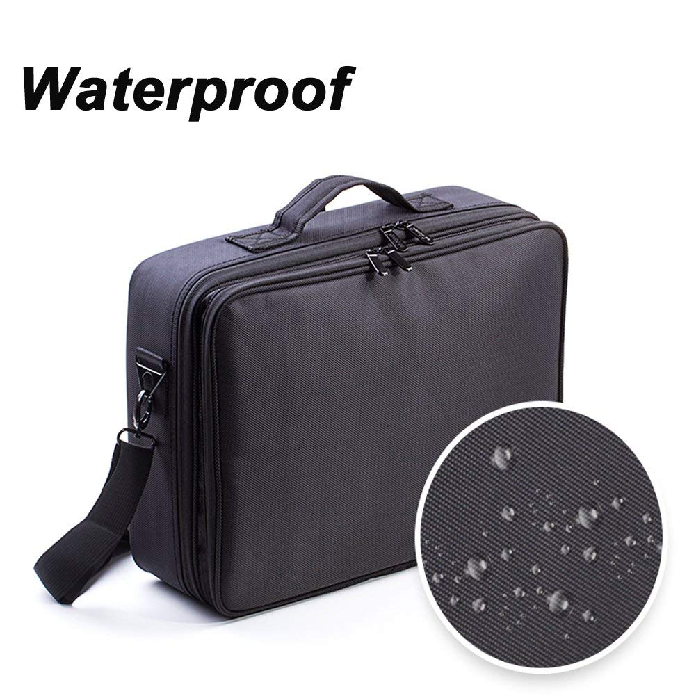 Large Professional Makeup Bag design 3 Layer Waterproof Travel Cosmetics Train Case with Adjustable Dividers Customized size