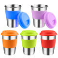 Stainless Steel Coffee Mug with Straw Silicone Holder