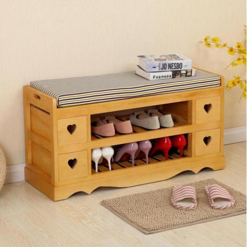 Change Shoe Sitting Solid Wood Simple Shoe Bench