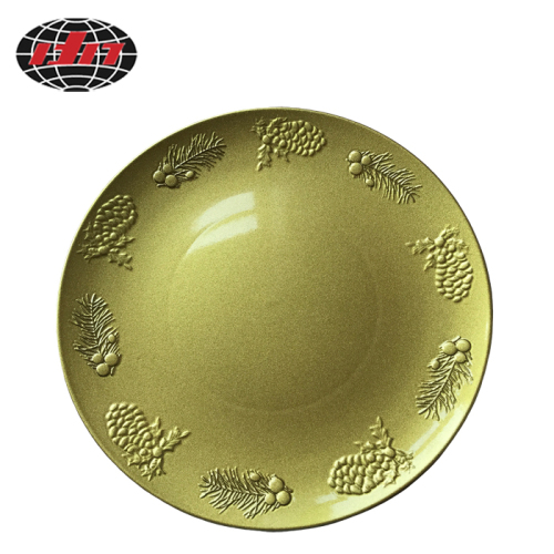 Gold Round Edge Plastic Plate