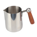 Stainless steel Milk Frothing Pitcher with wood handle