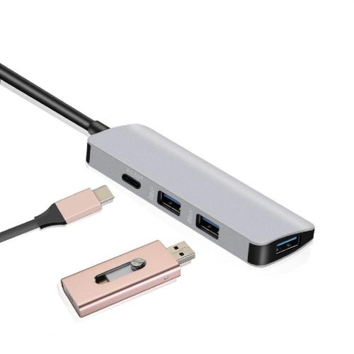 4 Portas Tpe-C para 2USB3.0 1Tipo-C 1HDMI Adapter