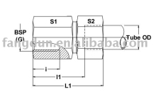 flareless bite type fitting(female connector,single ferrule tube fitting)