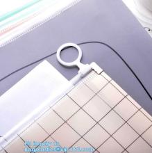 A4 file bag/document bag with handle, office file bag with zipper/document file pockect, EVA Plastic A4 transparent document Sli