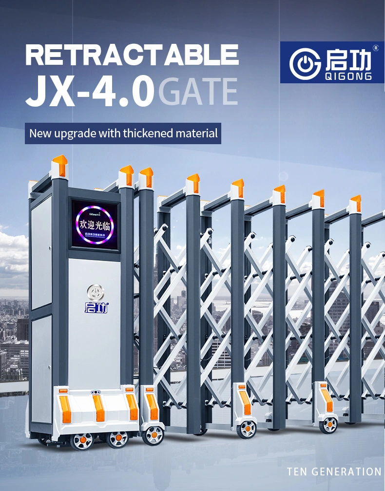 Senior Grey Aluminum Alloy Retractable Gate for Company Use