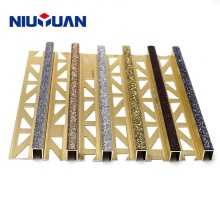 NIUYUAN Glitter Decoration Edge Corner Square Shape Aluminum Tile Trim Profile