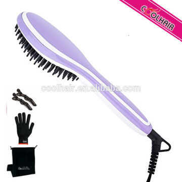 free shipping LCD ceramic steam hair straightener brush and hair straightening hair brush