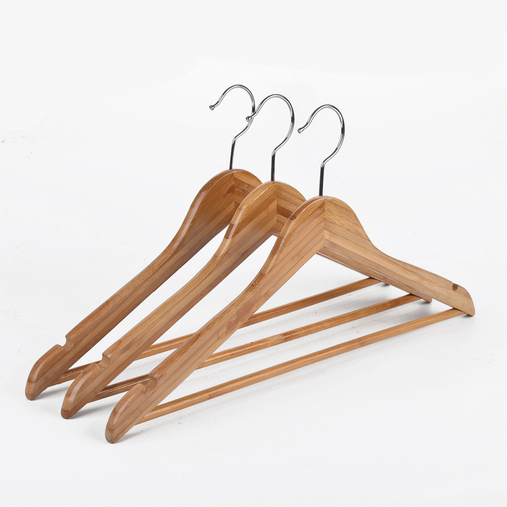 high quality bamboo stick clothes hanger for coat