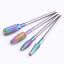 Nail Drill Bit Metal Bits with Rainbow Coating for Manicure Accessories