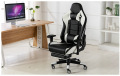 Chaise de jeu en cuir pour ordinateur de course de bureau avec repose-pieds