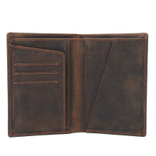 Vintage head layer leather passport bag card holder