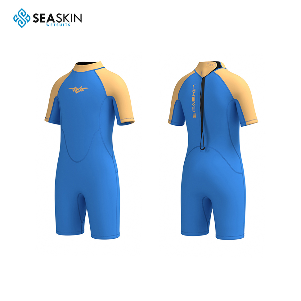 Seaskin Kedatangan Baru Kids Diving Suit 2mm Tubuh Lengkap Neoprene Wet Suit Back Zip Custom Logo Wetsuit