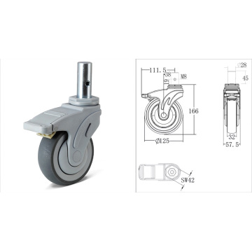 2024 Heavy Duty Swivel Medical Working Medical Equipment Caster for Anesthesia Machine wheel Silent