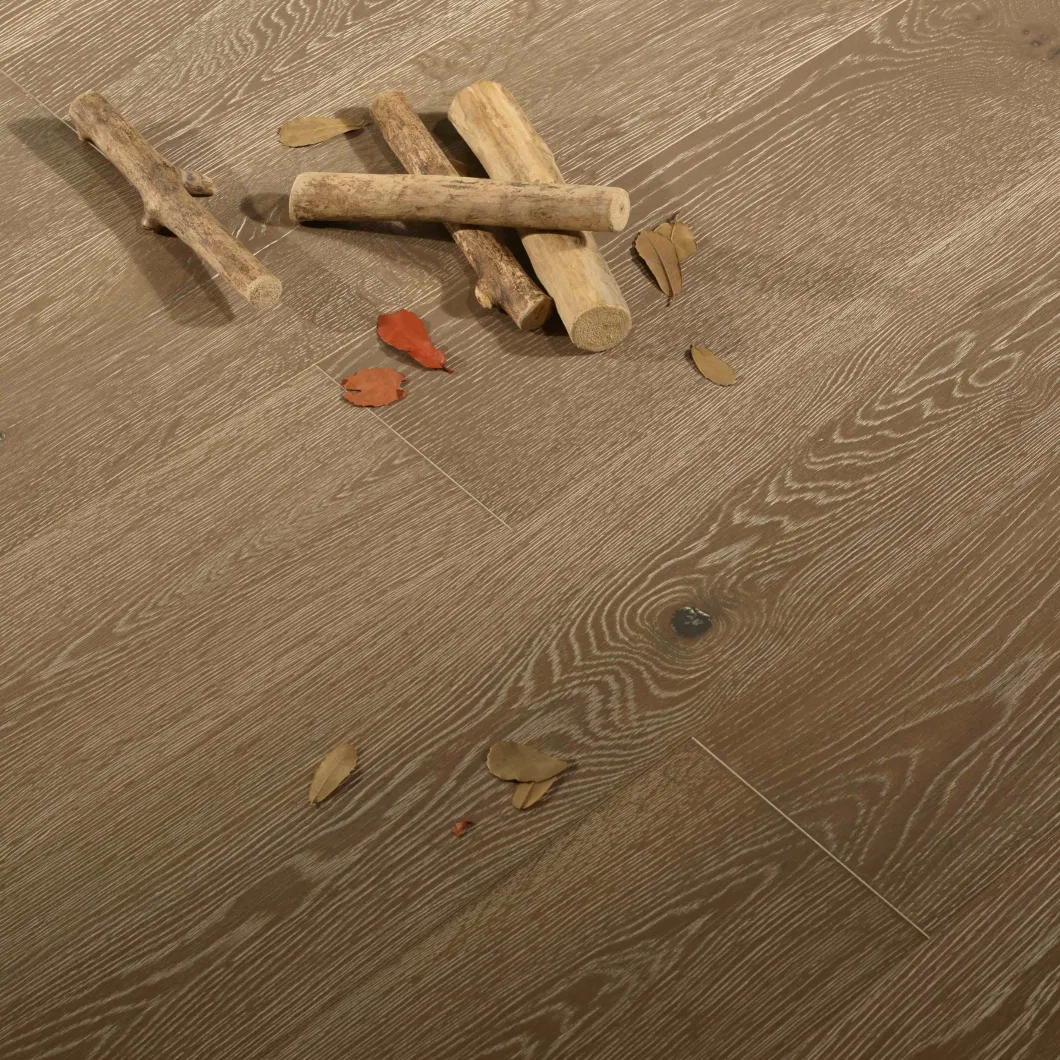 Dark Brown Dirt-Resistant Oak Timber Engineered Parquet Wood Flooring
