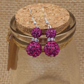 Double perles Boucles d’oreilles de Shamballa boucles d’oreilles strass cristal