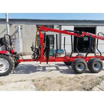 wood farm with a four-wheel drive timber trailer