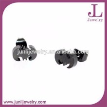 Black Plated Batman Stainless Steel Ear Stud For Men