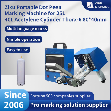 Handheld Acetylene Gas Cylinder Dot Peen Marking Machine 80x40mm T6