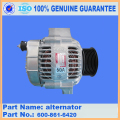 Generator 600-821-8360 för Komatsu-motor S6D125-1AL