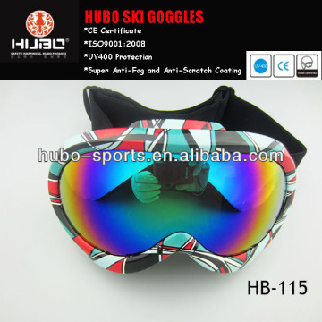 2014 anti fog lens custom logo strap printing snow goggles
