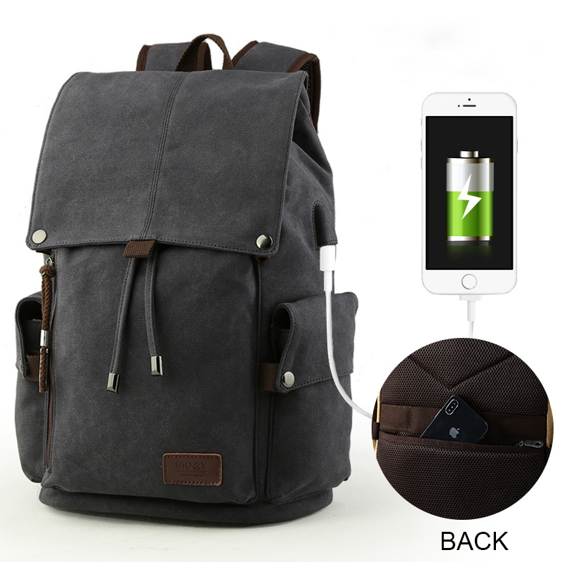 Large leisure outdoor business hiking bags backpacks carry on travel computer vintage canvas backpack