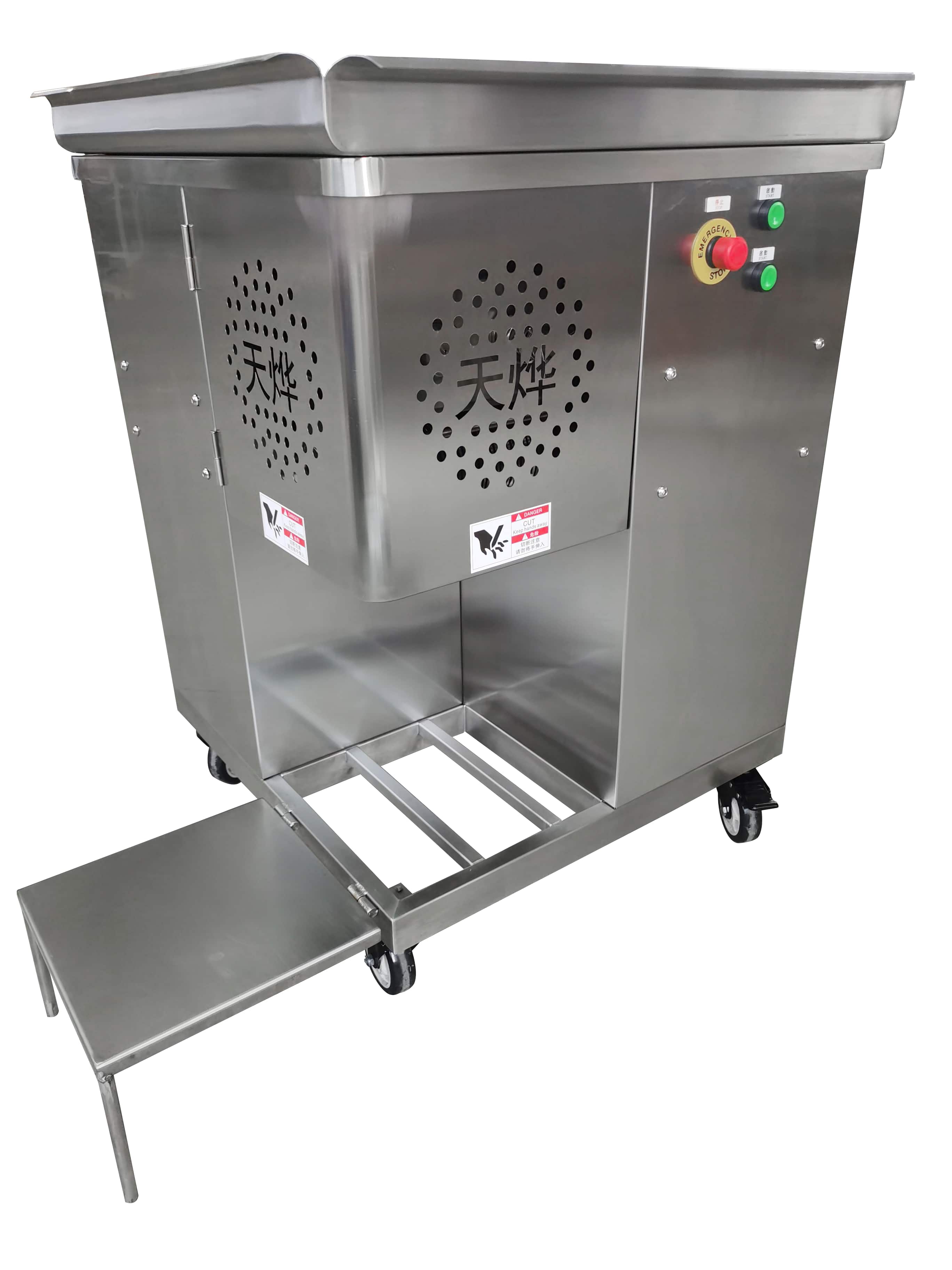 Tamamen paslanmaz çelik büyük kıyılmış et kesme makinası All stainless steel large shredded meat cutting machine
