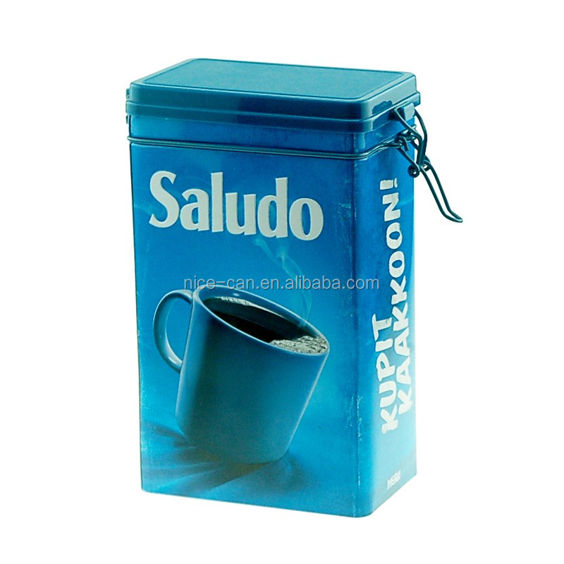 Coffee & Tea Tin Box with Air-tight clip lid