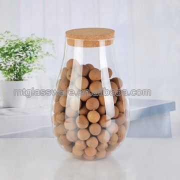 square clear glass canister jar with wood lid