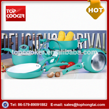 9Pcs Press Aluminum Ceramic Coating Cookware Set